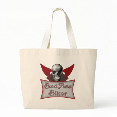 Bad Ass Biker T shirts Gifts Tote Bags by sagart1952