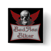 Bad Ass Biker T shirts Gifts Button