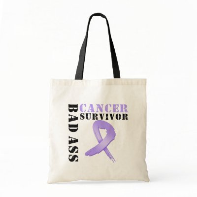 Bad Ass Cancer Survivor Canvas Bag by cancerapparel