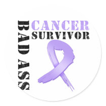 Bad Ass Cancer Survivor stickers by cancerapparel Bad Ass Cancer Survivor stickers
