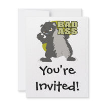 bad ass honey badger personalized invitations