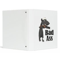 bad ass honey badger with a gun vinyl binders
