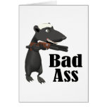 bad ass honey badger with a gun cards
