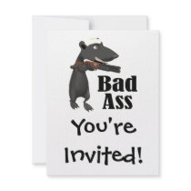 bad ass honey badger with a gun custom invites