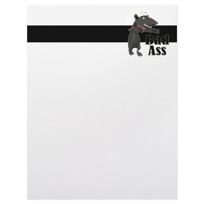 bad ass honey badger with a gun letterhead by super_shop