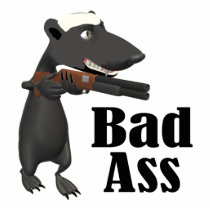bad ass honey badger with a gun photo cutout