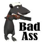 bad ass honey badger with a gun photo cutout
