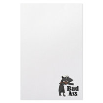 bad ass honey badger with a gun stationery