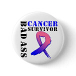 Bad Ass Male Breast Cancer Survivor Buttons
