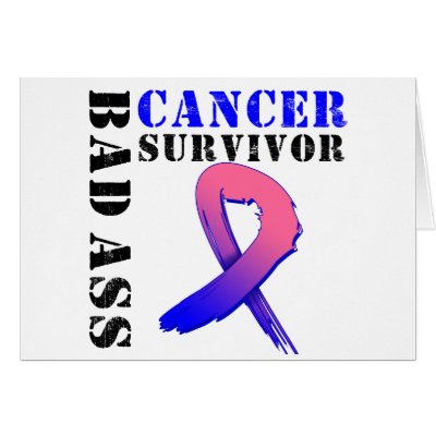 Bad Ass Male Breast Cancer Survivor Card by cancerapparel