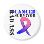 Bad Ass Male Breast Cancer Survivor Fridge Magnet