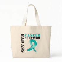 Bad Ass Ovarian Cancer Survivor bags by cancerapparel Bad Ass Ovarian Cancer Survivor bags