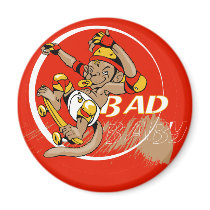 Bad Baby Skateboard Monkey magnets by ZazzIt Bad Baby Skateboard Monkey magnets