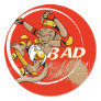 Bad Baby Skateboard Monkey Round Stickers