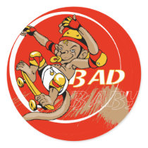 Bad Baby Skateboard Monkey stickers by ZazzIt Bad Baby Skateboard Monkey stickers