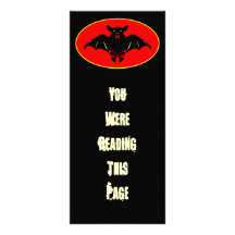 Bad Bat Bookmark Template Personalized Rack Card