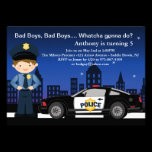 Bad Boys, Bad Boys in the City Birthday Invitation invitations