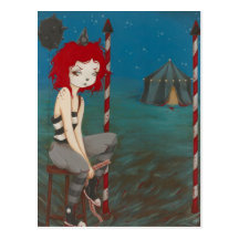 Bad Clown goth horror Post Cards