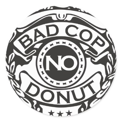 Bad Cop No Donut - Black Sticker by visualnewbie