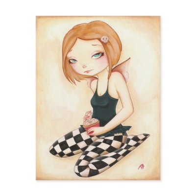Bad cupcake - fairy fantasy cupcake post cards by Danceofwhitestag