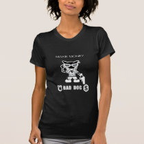 music, hiphop, rock, illustration, monotone, graphics, funny, humor, black, cool, vintage, animal, dog, wild, tribal, street, pop, design, humorous, stupid, joke, biker, motorcycle, band, hip-hop, hip hop, pop art, Shirt with custom graphic design