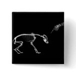 Bad Dog X-Ray Skeleton in Black & White Pinback Button