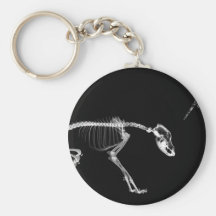 Bad Dog X-Ray Skeleton in Black & White Key Chain