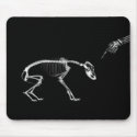 Bad Dog X-Ray Skeleton in Black &amp; White Mousepads