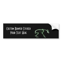 Bad Dog X-ray Skeleton in Green Bumper Sticker