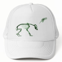 Bad Dog X-ray Skeleton in Green Mesh Hats