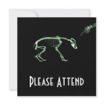 Bad Dog X-ray Skeleton in Green Personalized Invitation