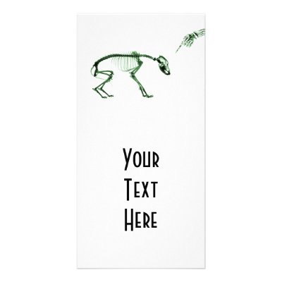 Bad Dog X-ray Skeleton in Green Picture Card by VoXeeD