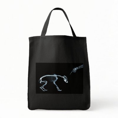 Bad Dog Xray Skeleton Black Blue Tote Bag by VoXeeD