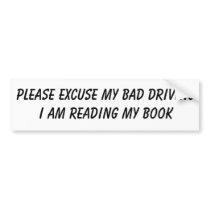 BAD DRIVER  BOOK BUMPER STICKER