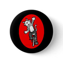Bad Evil Monkey Riding Unicycle Pinback Button