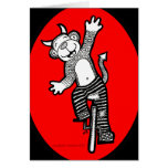 Bad Evil Monkey Riding Unicycle Cards