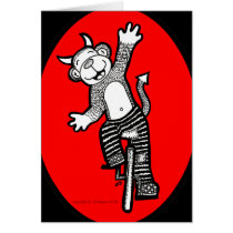 Bad Evil Monkey Riding Unicycle Cards