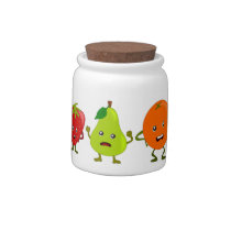 Bad Fruit Gang: Pear, Orange, Apple, Banana, Berry Candy Jars