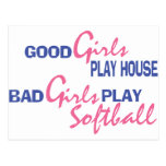 Bad Girls Play Softball Postcards
