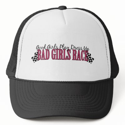  Girl on Bad Girls Race Trucker Hats By Onestopgiftshop
