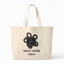 Bad hair day tote bags