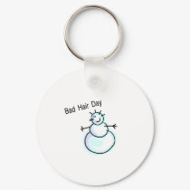 Bad Hair Day Snowman keychains
