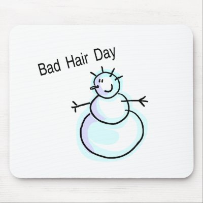 Bad Hair Day Snowman Mouse Mat by TeeZazzle