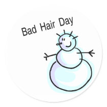 Bad Hair Day Snowman stickers by CelebrationZazzle Bad Hair Day Snowman stickers