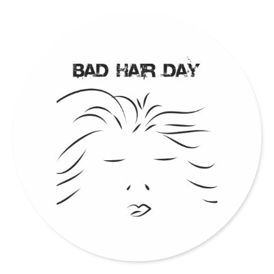 Bad Hair Day Round Stickers by MissMissyLue
