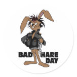 Bad_Hare Round Stickers