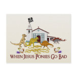 Bad Jesus Ponies Postcard