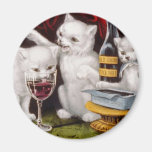 Bad Kitties Drinking Wine Artwork Magnet