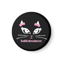 Bad Kitty Catoure Itsy Black Button magnets