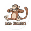 Bad Monkey stickers by tshirtfun Bad Monkey stickers